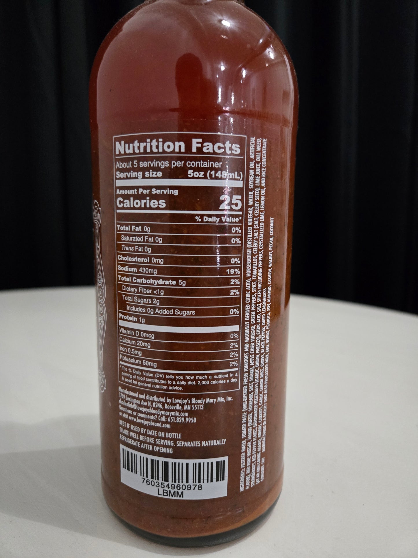 Lovejoys Bloody Mary Mix - Single Bottle