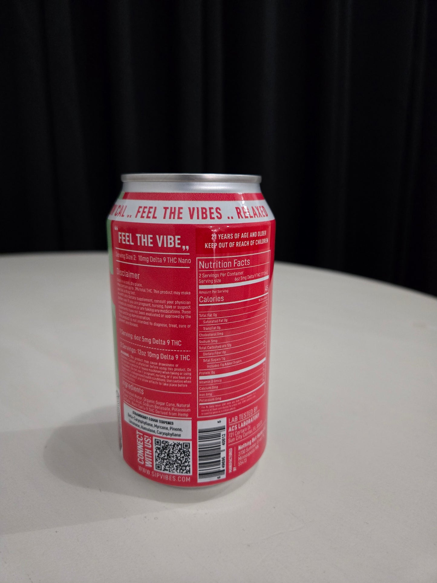 Vibes™ | Watermelon Kiwi | Strawberry Cough Strain | 10mg THC Light Soda | 4 Pack