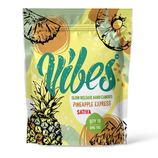 Vibes Hard Candy | Pineapple Express Strain | Sativa | 5mg THC | THC Hard Candies