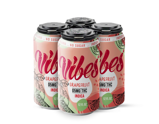 Vibes™ | Fresh Grapefruit | Delta 9 THC | 5mg | Drink | Indica | 4 Pack